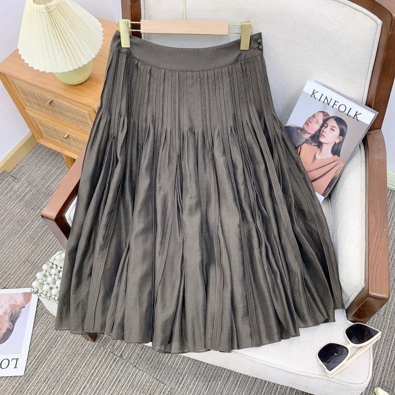 Pleated A-Line Mid-Length Skirt | same ANTHEM.