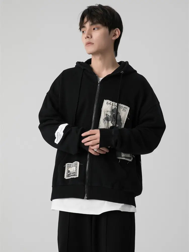 Patched Zipper Hoodie | same ANTHEM.