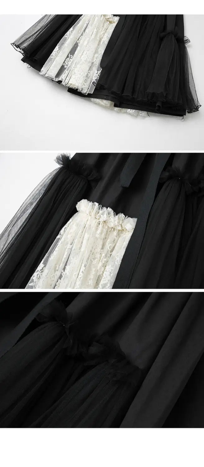 Romantic Mesh Asymmetrical Skirt | same ANTHEM.