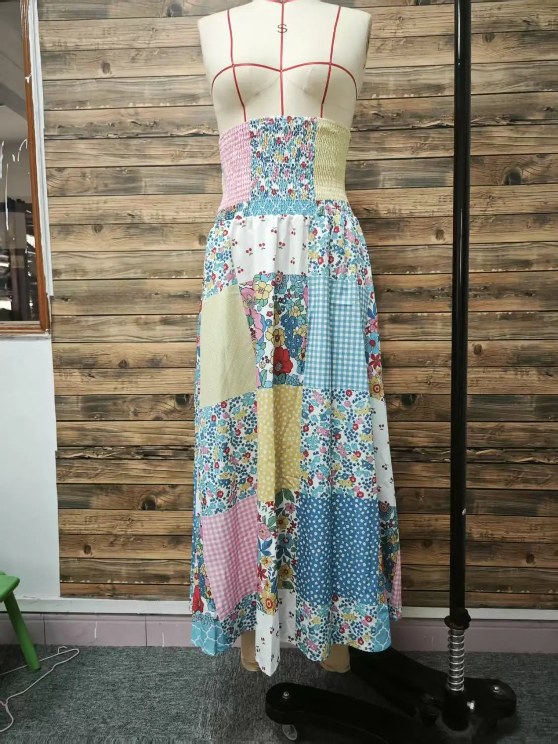 Printed Stitching Women’s Popular Floral Skirt Long Skirt