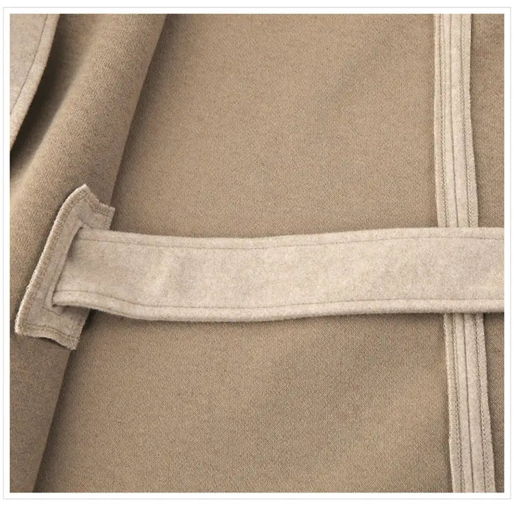 Lace-up Shawl Cape Thickened Coat Woolen