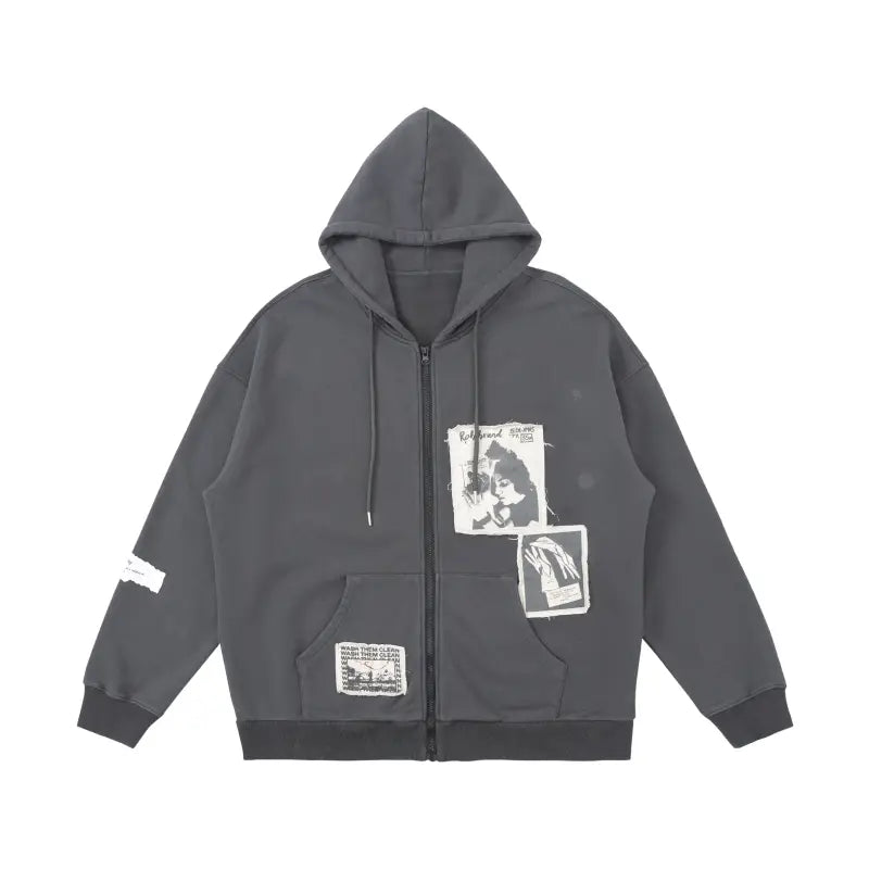 Patched Zipper Hoodie | same ANTHEM.