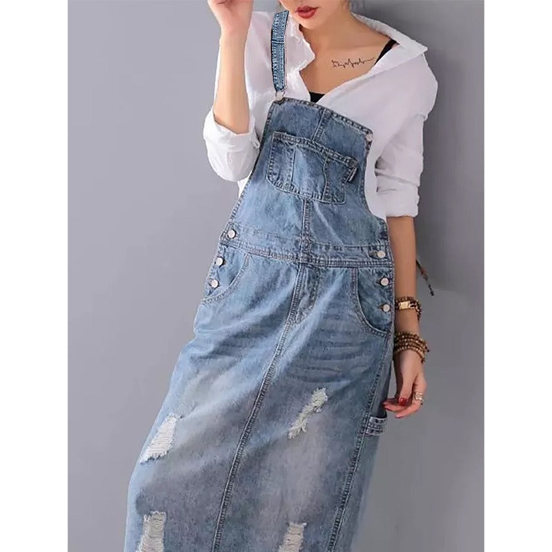 Denim Skirt with Holes & Straps | same ANTHEM.