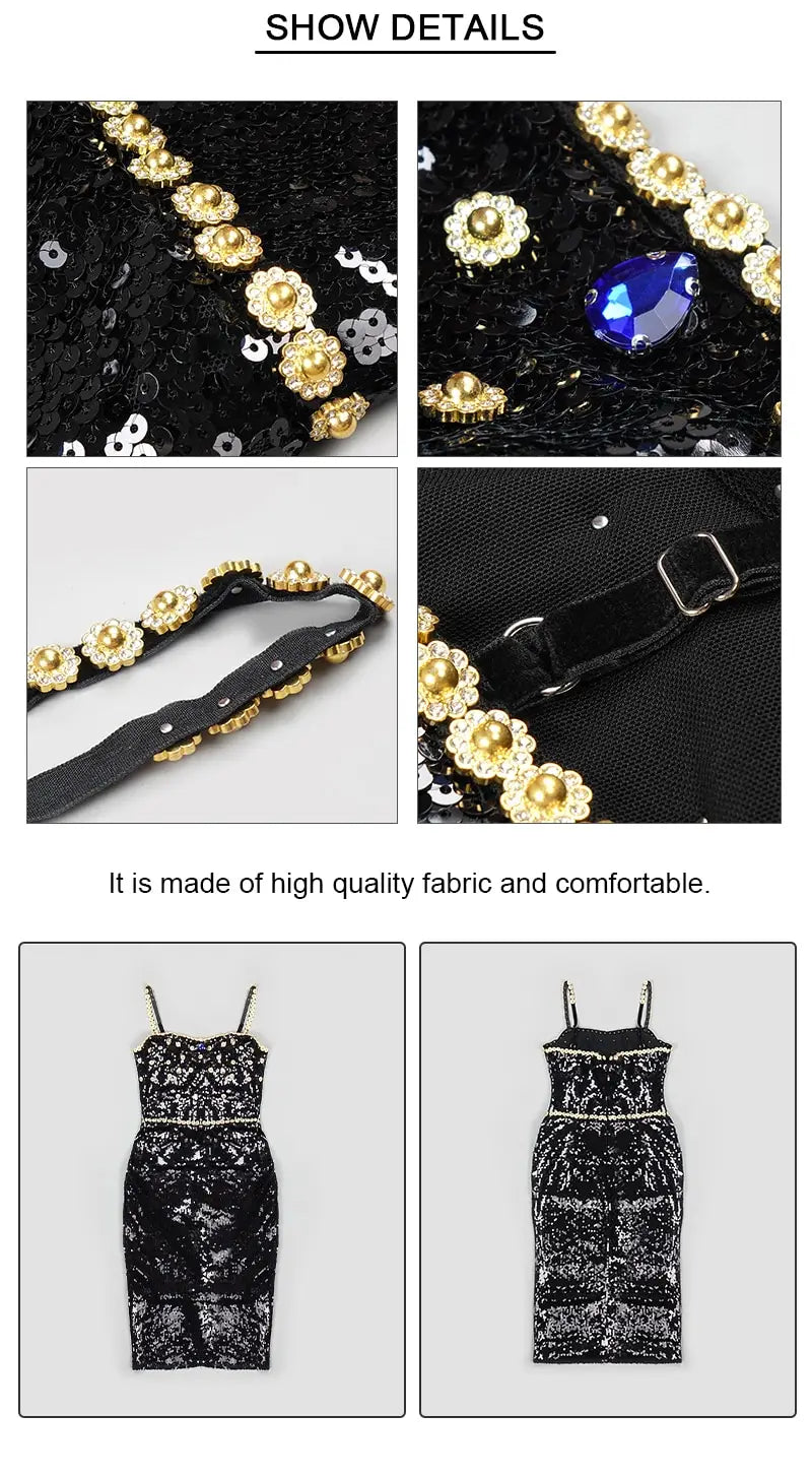 Elegant Crystal Sequin Dinner Dress | same ANTHEM.