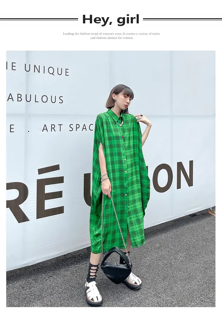 French Vintage Plaid Bat Sleeve Dress | same ANTHEM.
