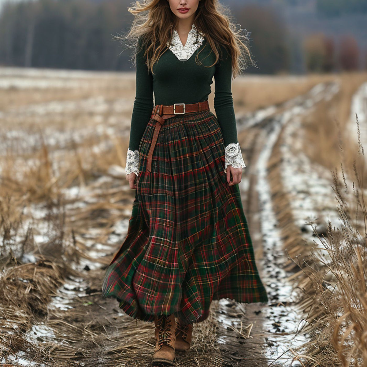 Plaid Country Style Dress | same ANTHEM.
