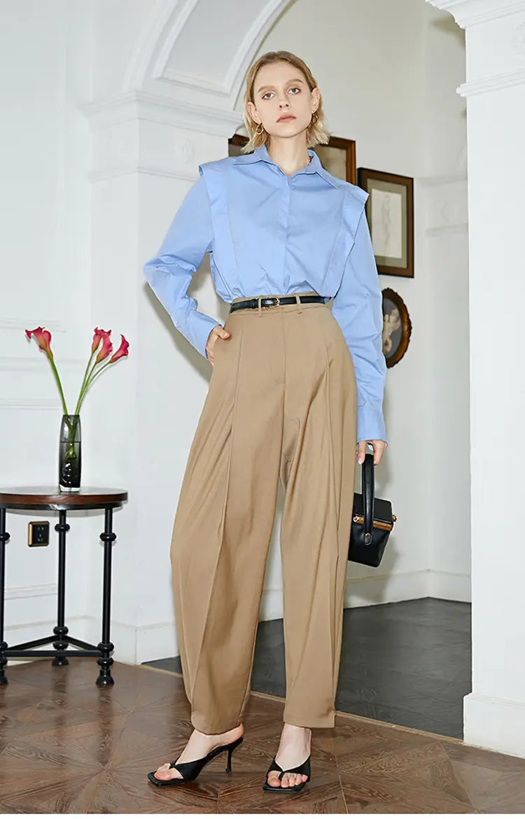 Long Sleeve Lapel Blouse | same ANTHEM.