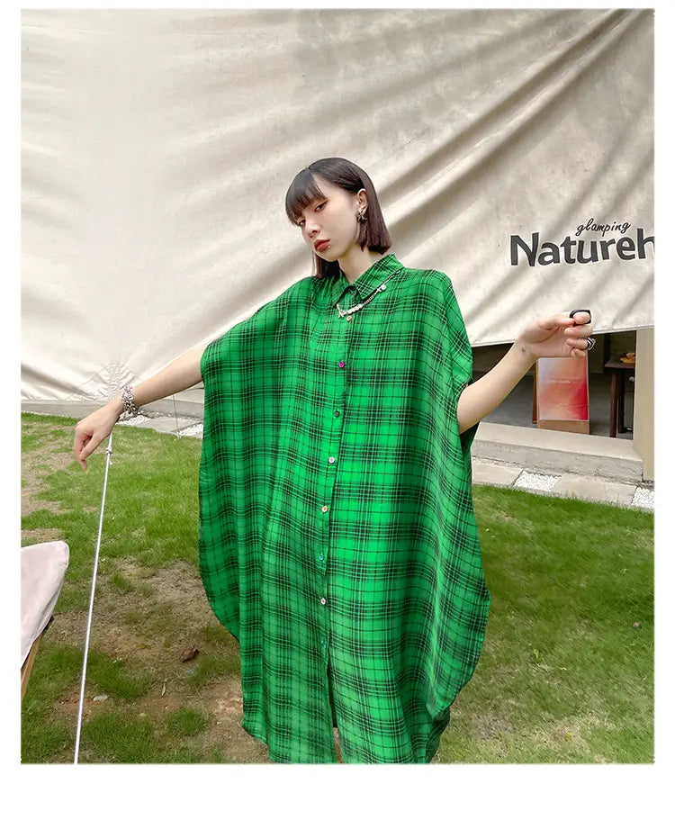 French Vintage Plaid Bat Sleeve Dress | same ANTHEM.