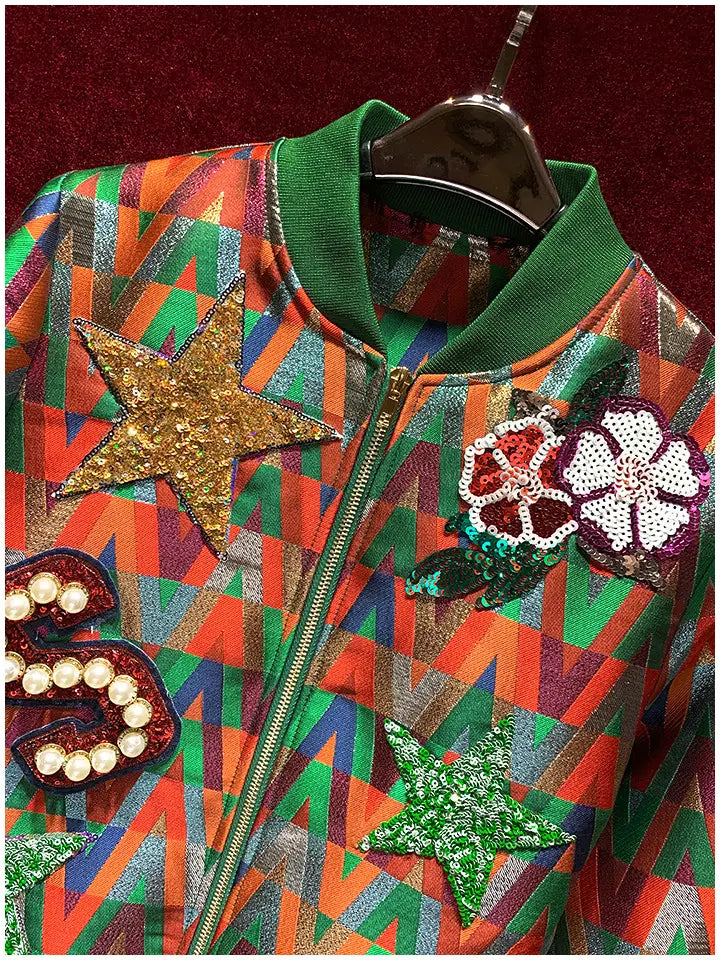 Colorful Short Baseball Jacket | same ANTHEM.