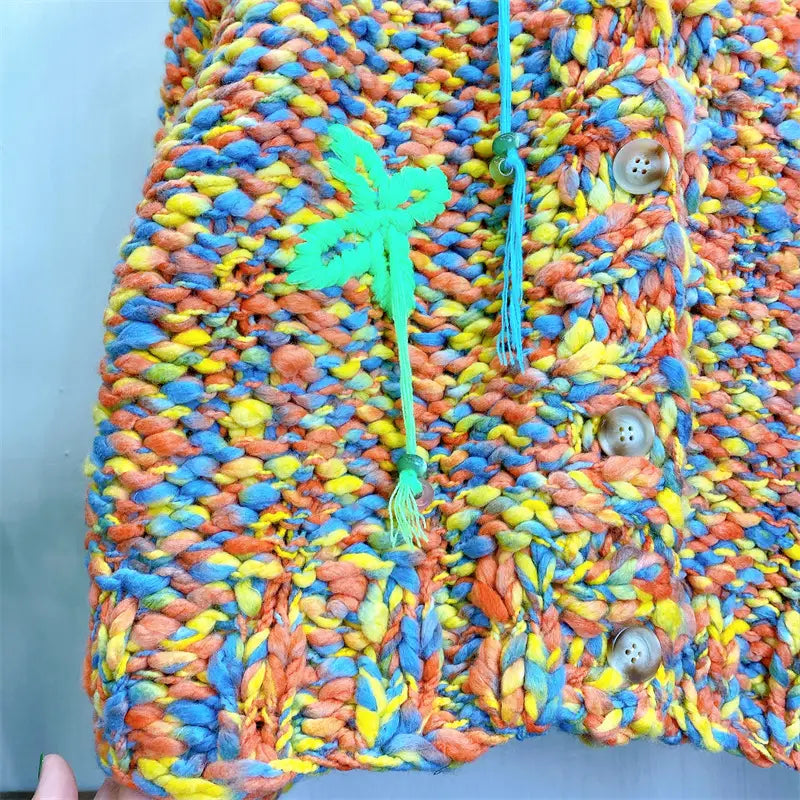 Knitted Thick Needle Sweater Cardigan | same ANTHEM.