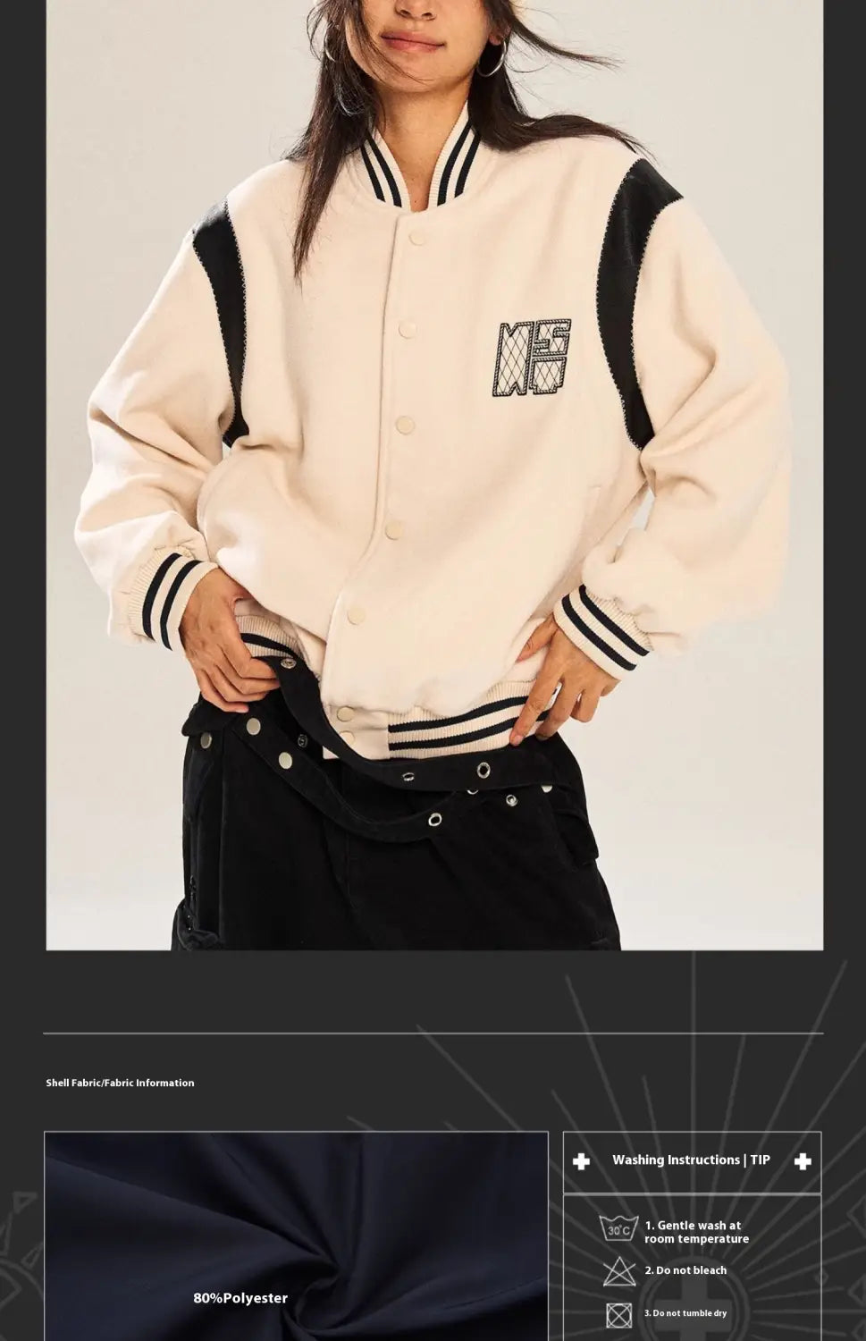 Contrast Color Embroidered Couple’s Baseball Uniform Jacket Coat