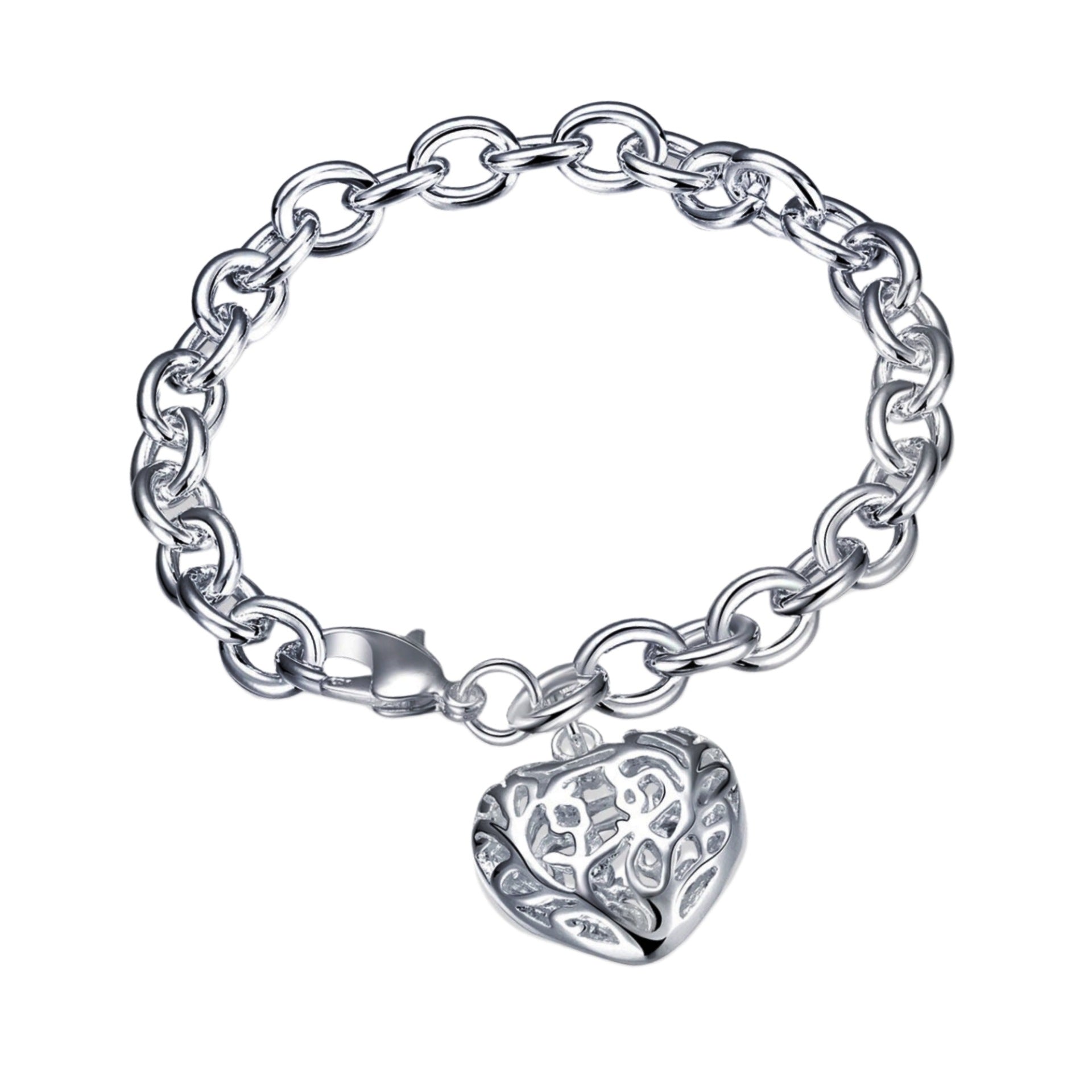 925 Silver Hollow Heart Bracelet | Boho Chic Love | same ANTHEM