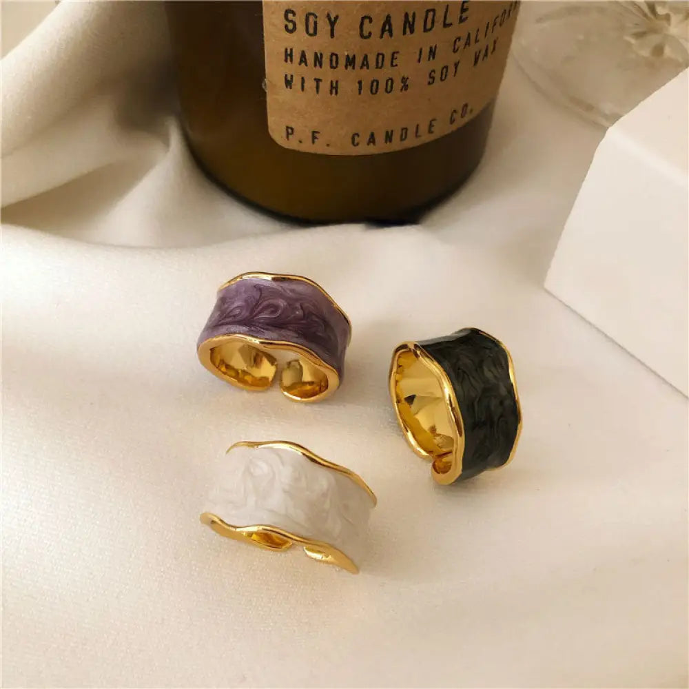 925 Sterling Silver Gold Rim French Vintage Ring | same ANTHEM.