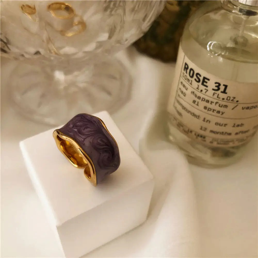 925 Sterling Silver Gold Rim French Vintage Ring | same ANTHEM. - Resizable