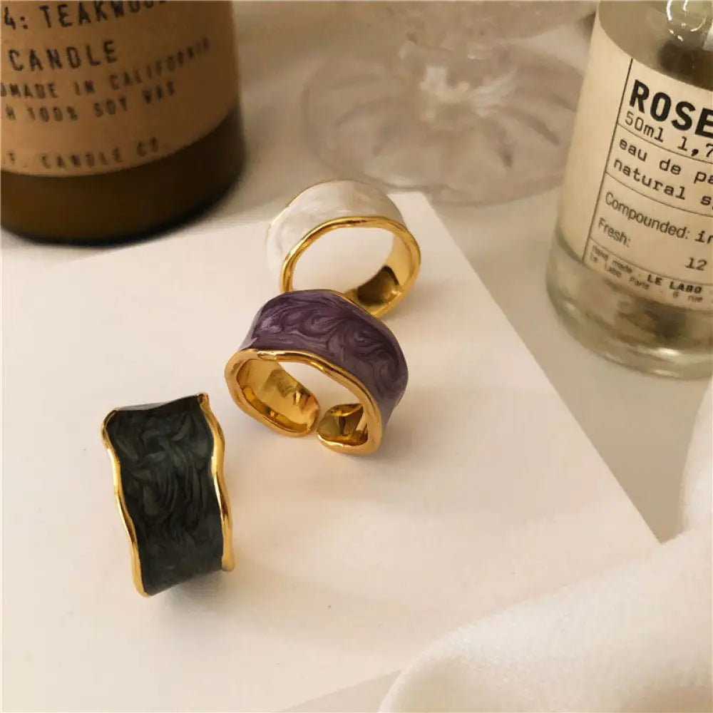 925 Sterling Silver Gold Rim French Vintage Ring | same ANTHEM.