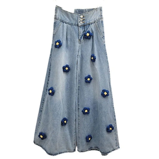 Vintage Black Floral Wide-Leg Jeans – Soulmate Streetwear | same ANTHEM.