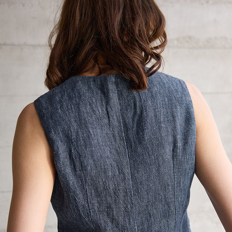 Solid Linen Vest | same ANTHEM.