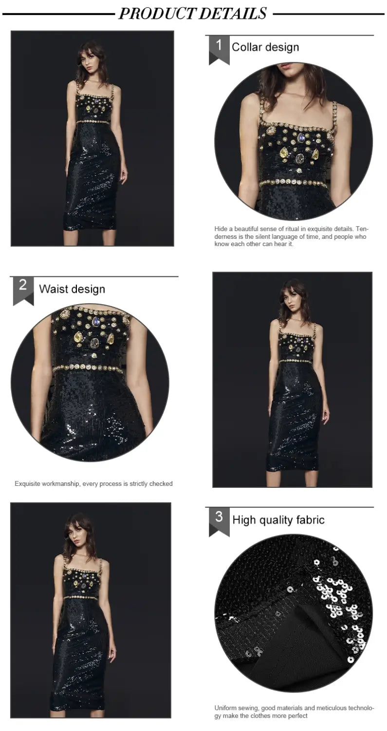 Elegant Crystal Sequin Dinner Dress | same ANTHEM.
