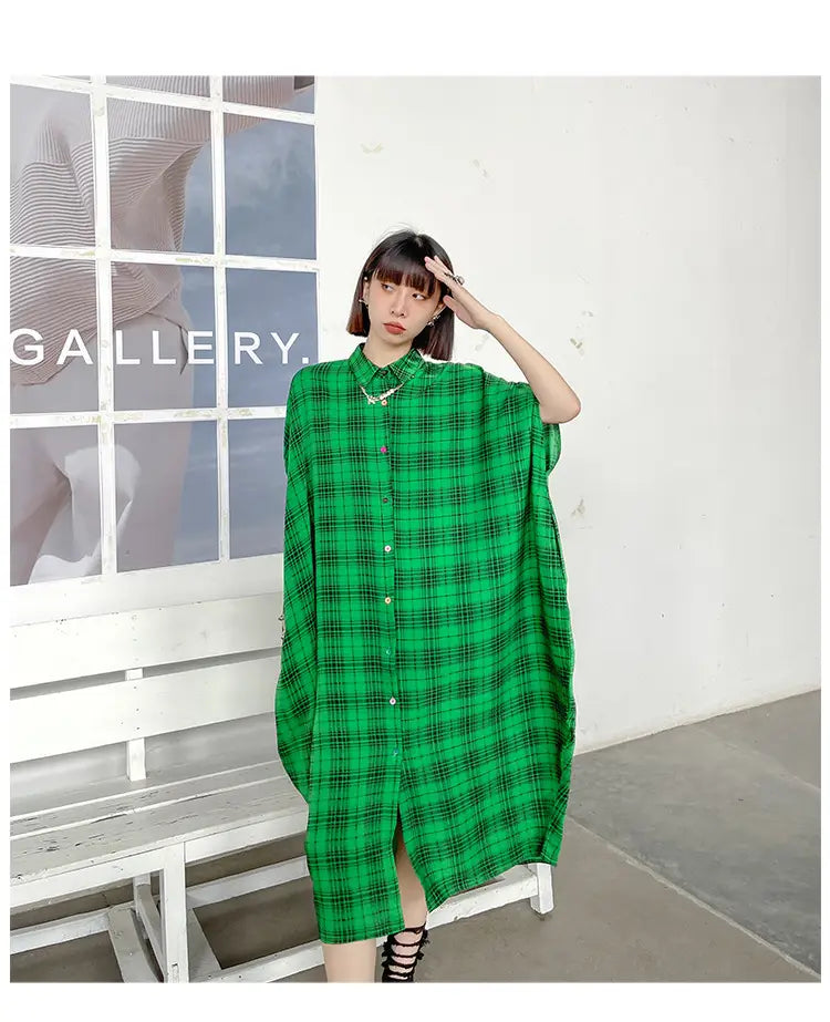 French Vintage Plaid Bat Sleeve Dress | same ANTHEM.