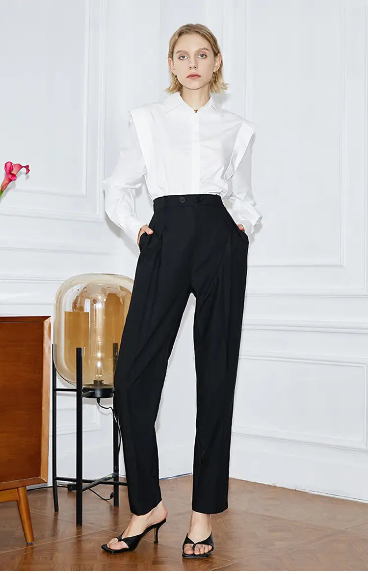 Long Sleeve Lapel Blouse | same ANTHEM.