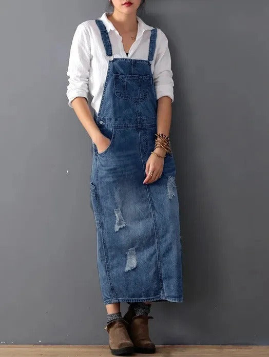Denim Skirt with Holes & Straps | same ANTHEM.