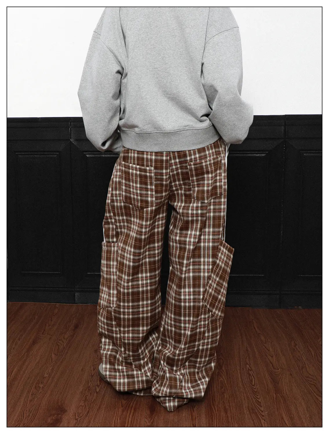 Coffee Plaid Wide Leg Pants | same ANTHEM.