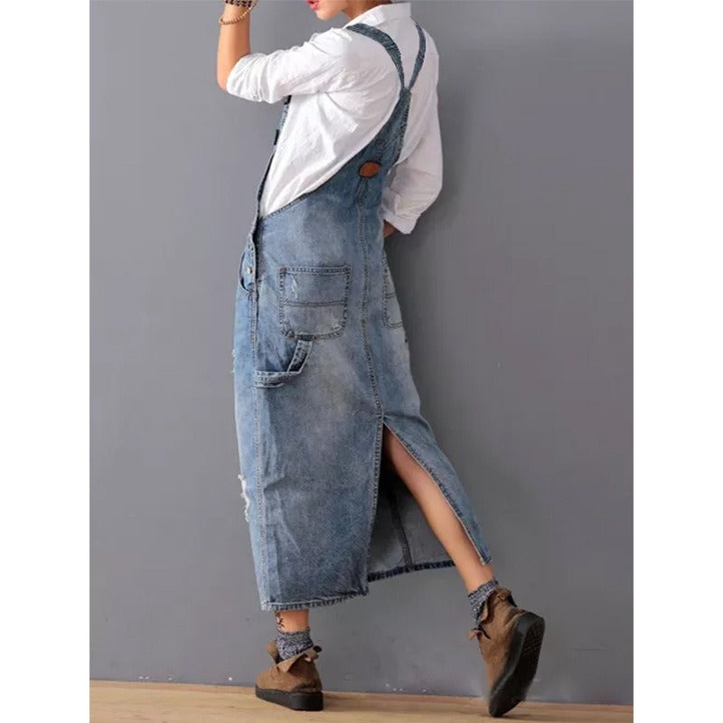 Denim Skirt with Holes & Straps | same ANTHEM.