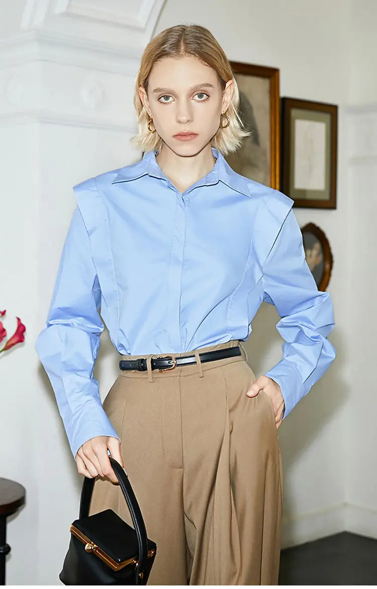 Long Sleeve Lapel Blouse | same ANTHEM.