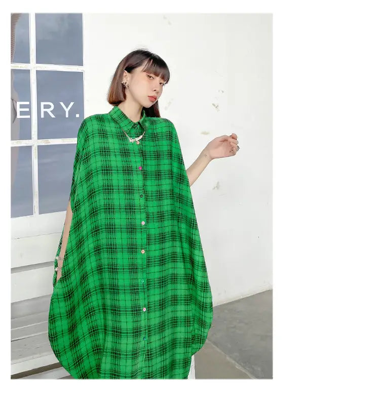 French Vintage Plaid Bat Sleeve Dress | same ANTHEM.