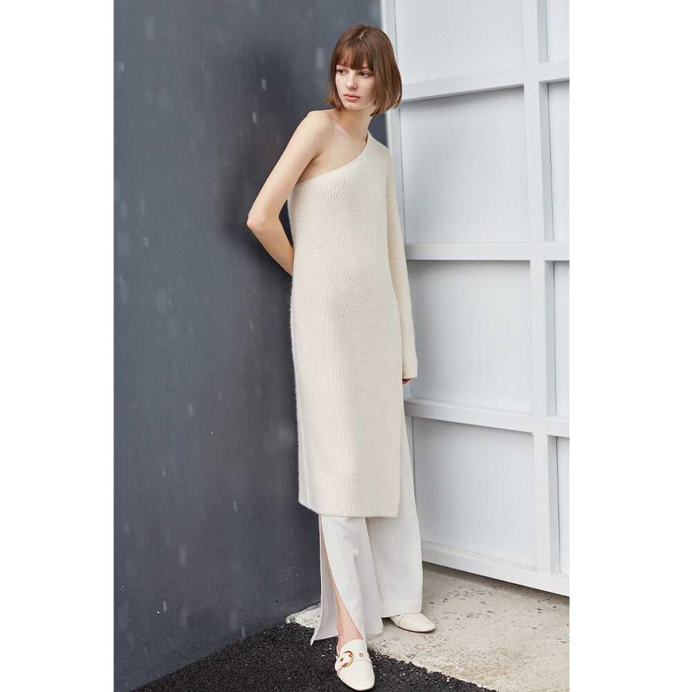 Knitted One Shoulder Sweater Dress | same ANTHEM.