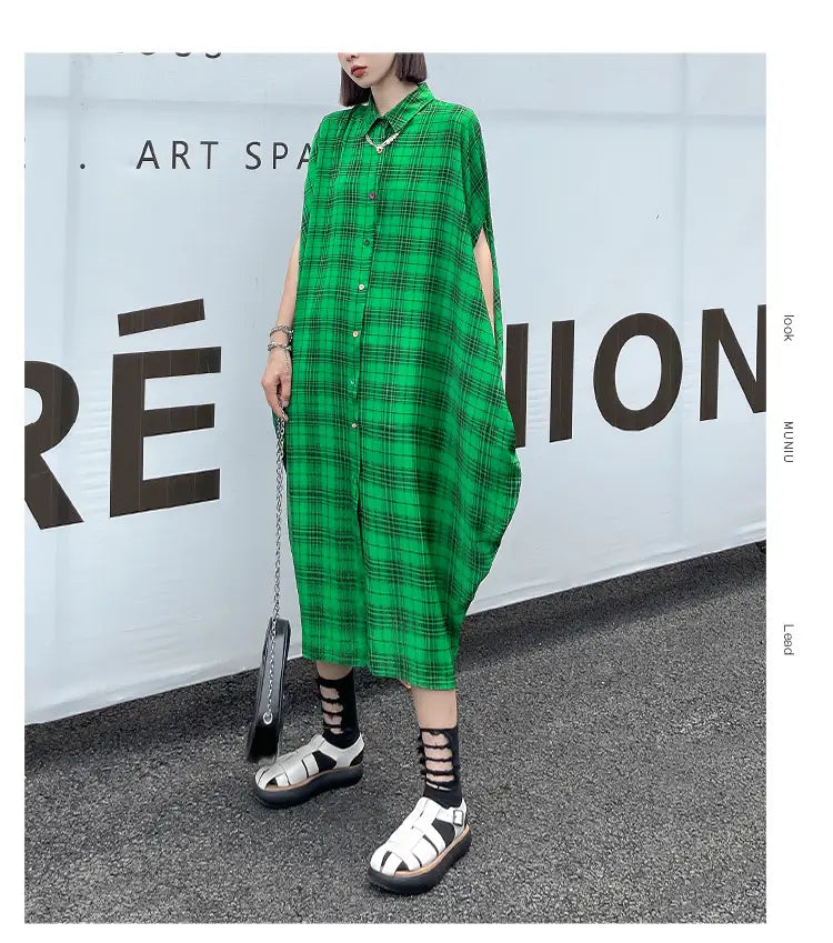 French Vintage Plaid Bat Sleeve Dress | same ANTHEM.