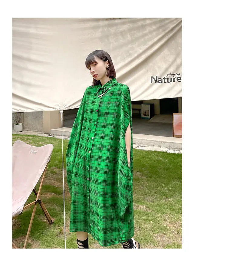 French Vintage Plaid Bat Sleeve Dress | same ANTHEM.