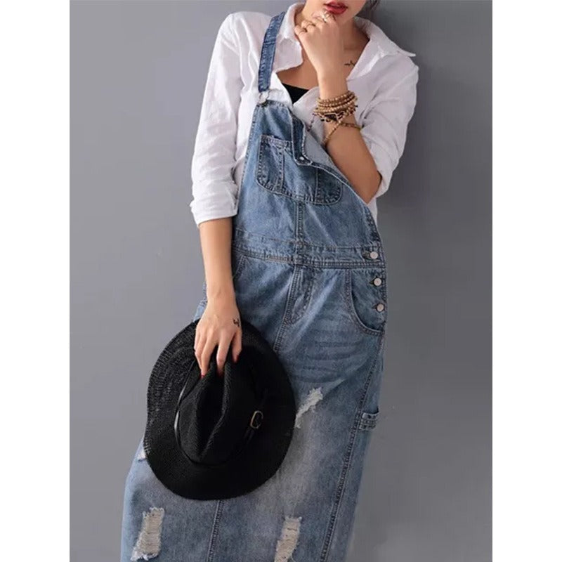 Denim Skirt with Holes & Straps | same ANTHEM.