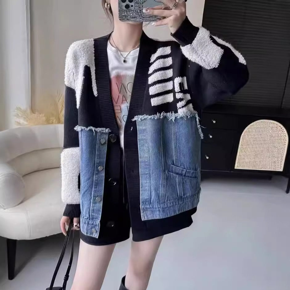 Casual Knitted Denim Coat | same ANTHEM.