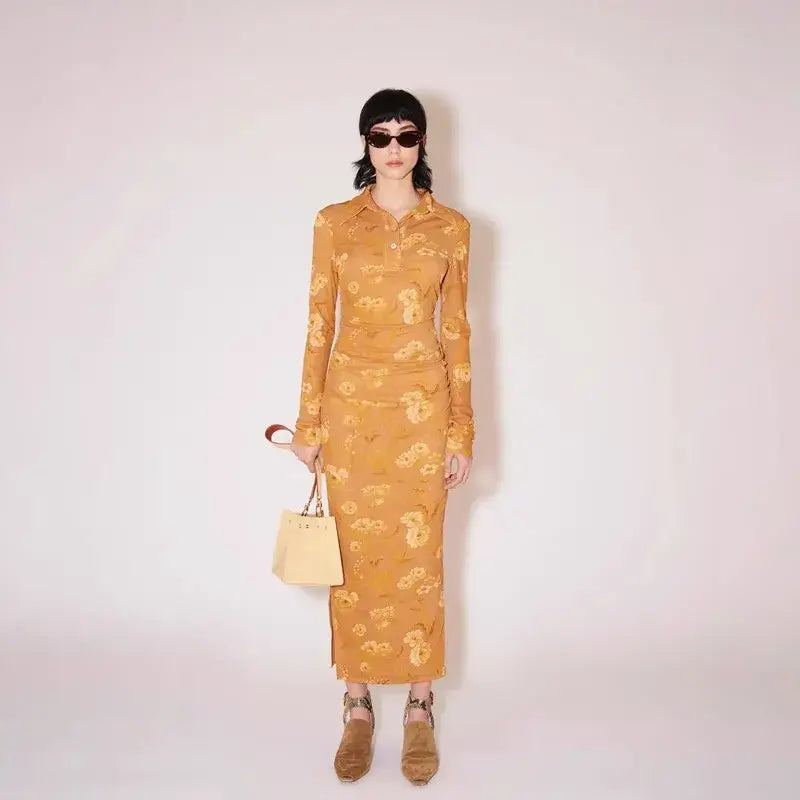 Slim Waist Pleated Shirt Dress | same ANTHEM.