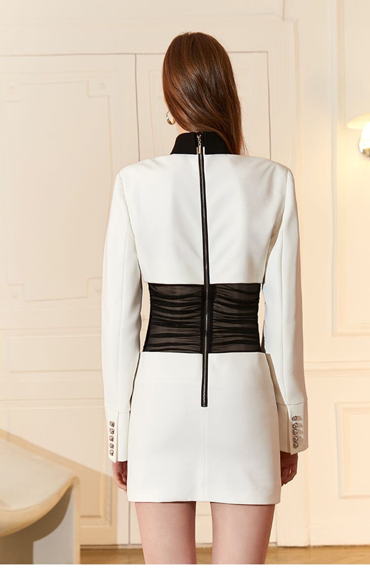 Black & White Mesh Waist Dress | same ANTHEM.