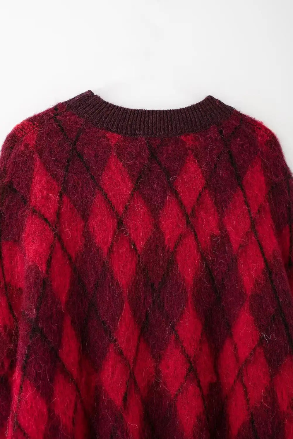 French Diamond Pattern Knitted Sweater for Women | same ANTHEM.
