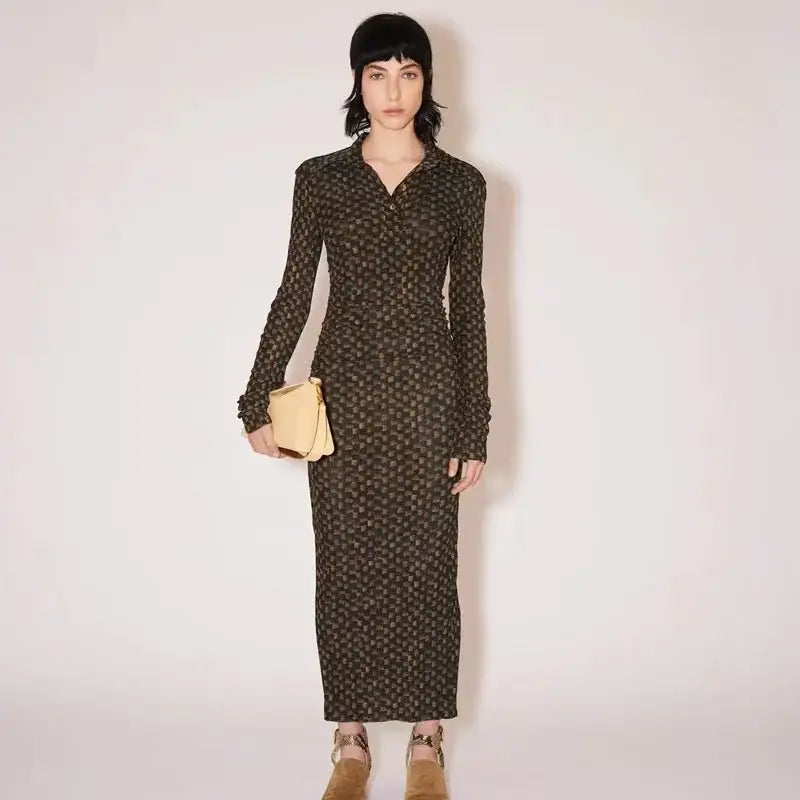 Slim Waist Pleated Shirt Dress | same ANTHEM.