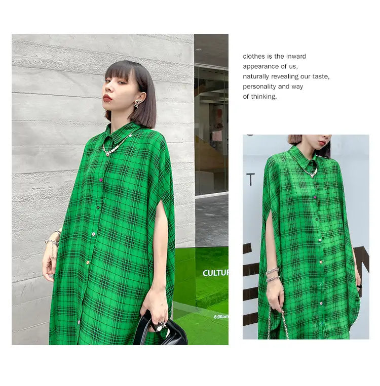 French Vintage Plaid Bat Sleeve Dress | same ANTHEM.