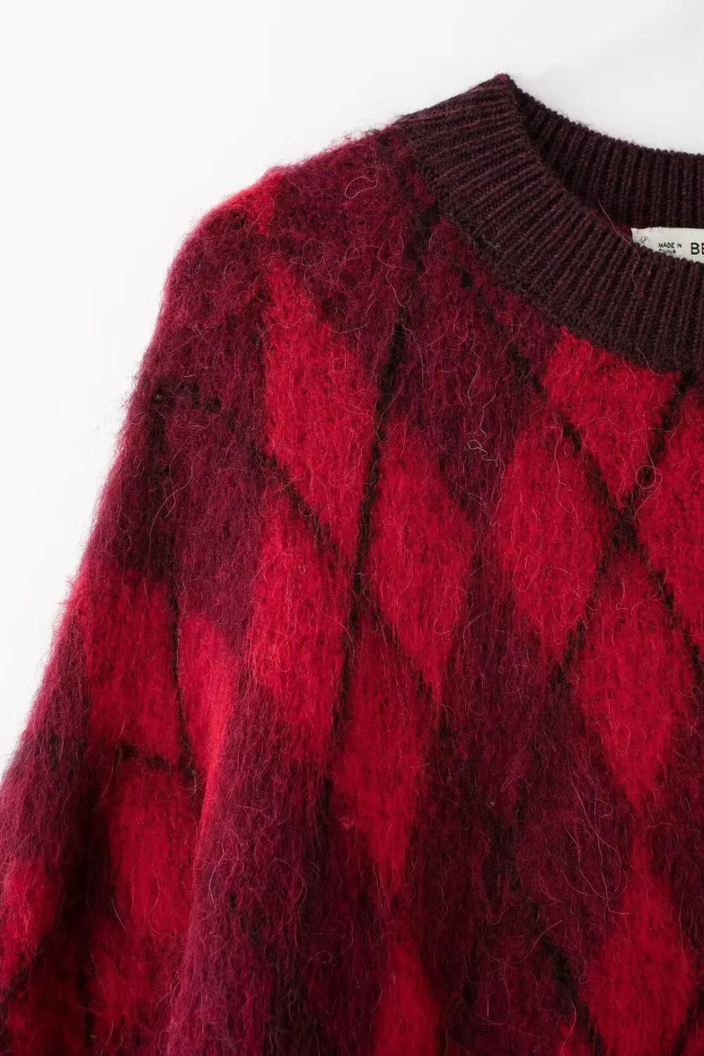 French Diamond Pattern Knitted Sweater for Women | same ANTHEM.