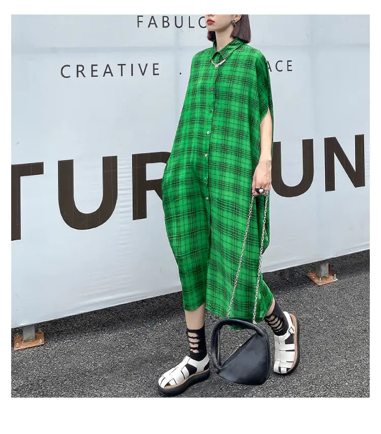 French Vintage Plaid Bat Sleeve Dress | same ANTHEM.