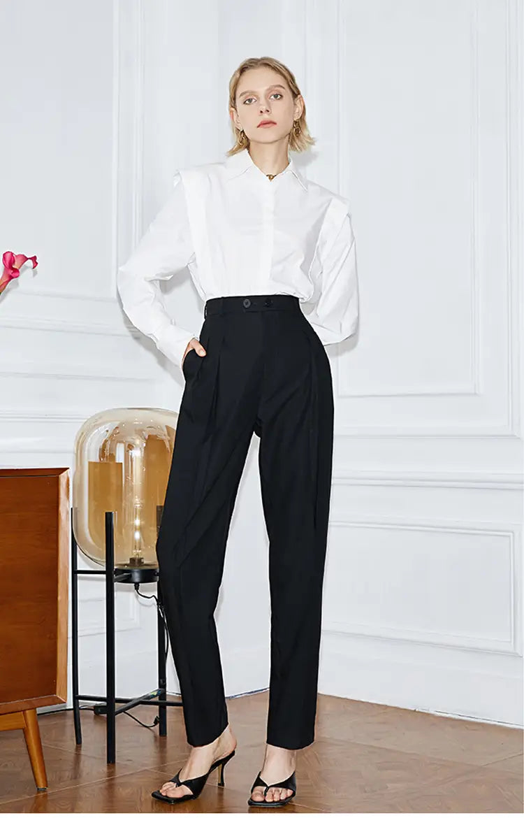 Long Sleeve Lapel Blouse | same ANTHEM.