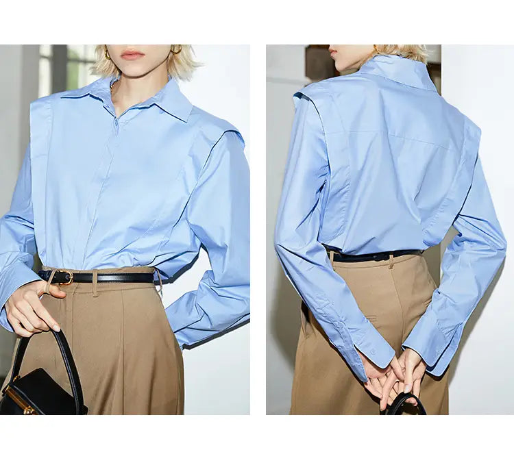 Long Sleeve Lapel Blouse | same ANTHEM.