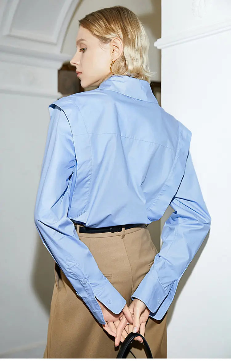 Long Sleeve Lapel Blouse | same ANTHEM.