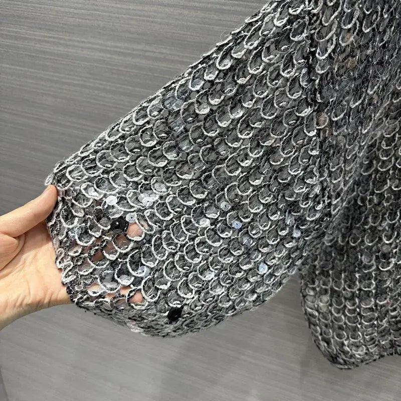 Hollow Sequins Sweater | same ANTHEM.