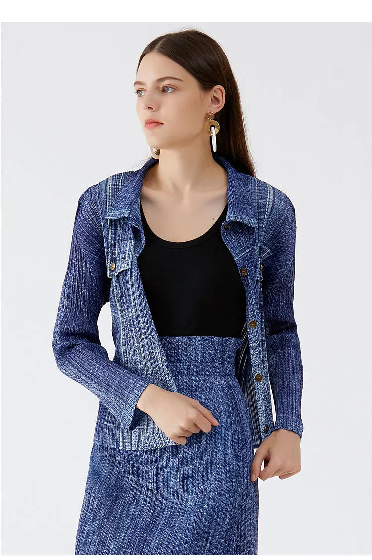 Miyake-Inspired Denim Suit – Soulmate Streetwear for Women same ANTHEM.