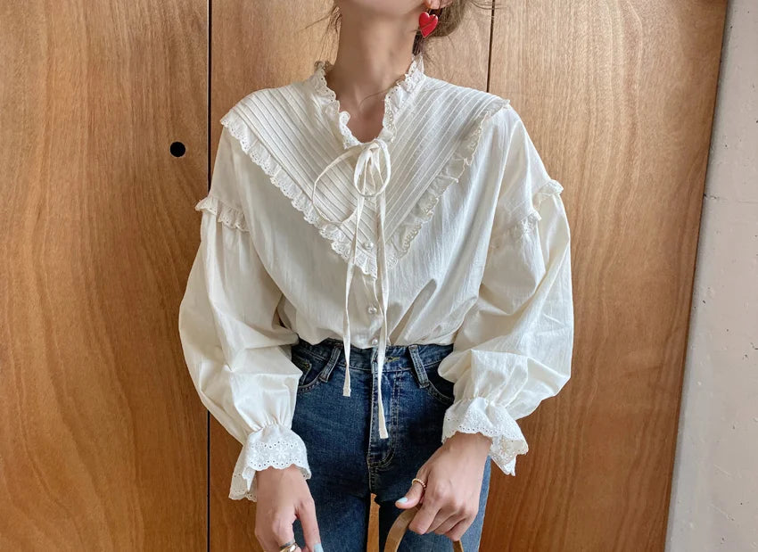 same ANTHEM. Hollow Out Vintage Blouse – Loose Korean Style Soulmate Streetwear