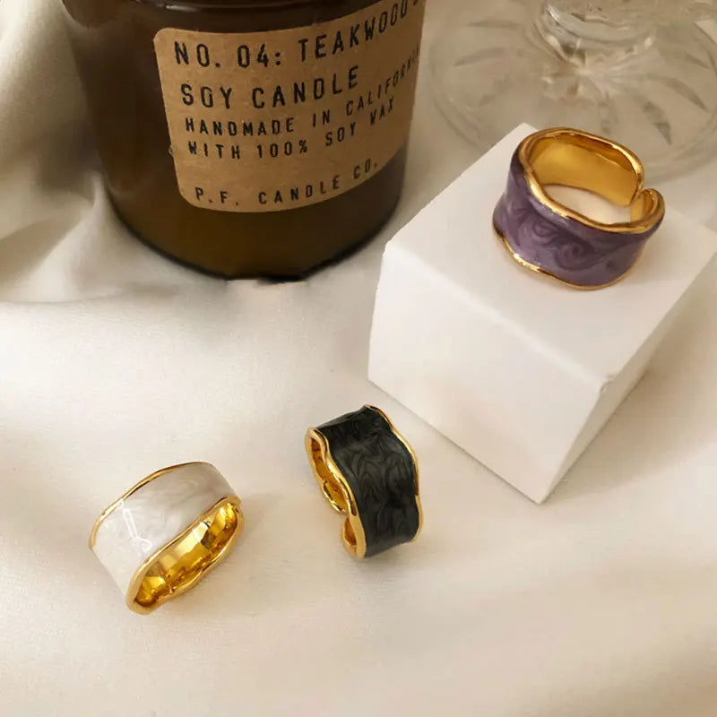 925 Sterling Silver Gold Rim French Vintage Ring | same ANTHEM.