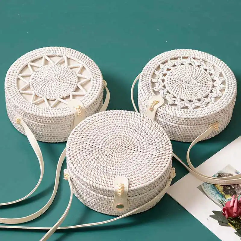 White Rattan Circle Bag | Boho Soulmate Streetwear – same ANTHEM.
