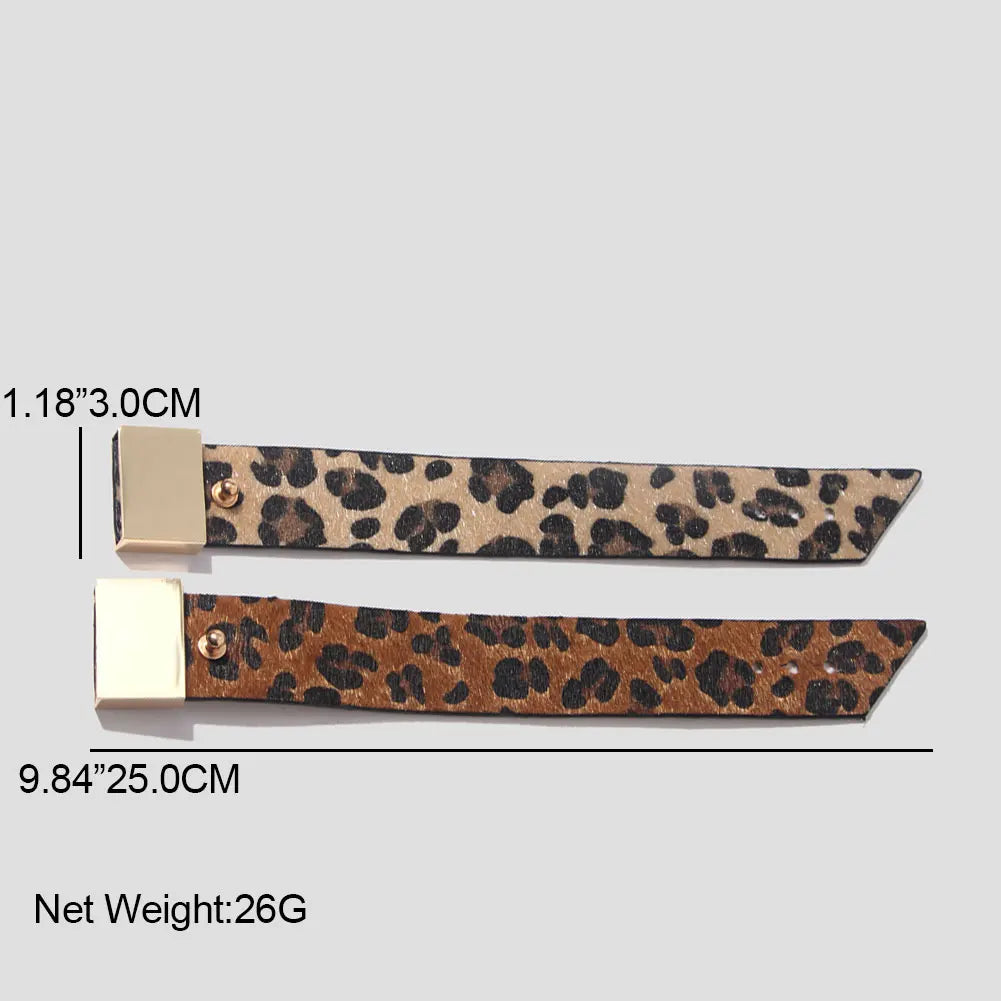 Leopard Leather Bangle Bracelet – Vintage Boho Punk Style | same ANTHEM